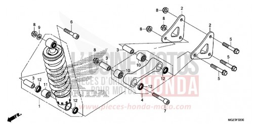 COUSSIN ARRIERE CBR500RAD de 2013